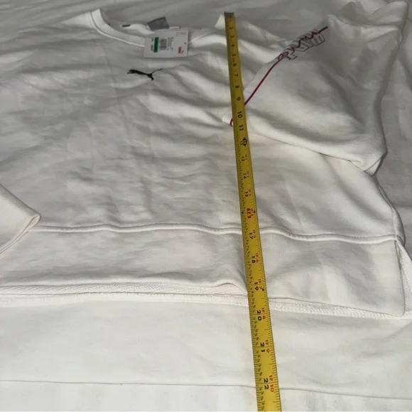 NWT Puma Long Sleeve Neon Dreaming High Low Crew White Fuchsia Black Size Large - Picture 3 of 11